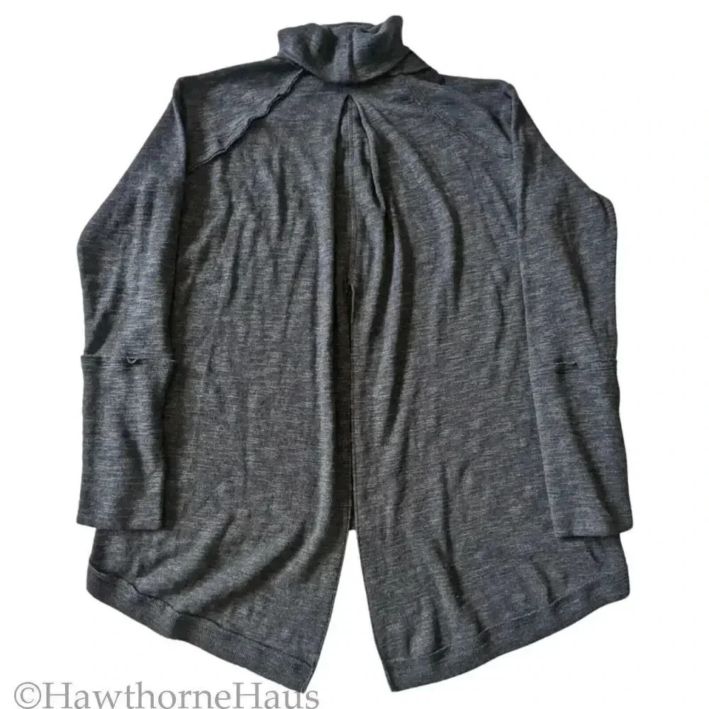 FREE PEOPLE We The Free Oversized Cowl Neck Sweater Tunic Top Size M Marled Grey - Picture 5 of 8